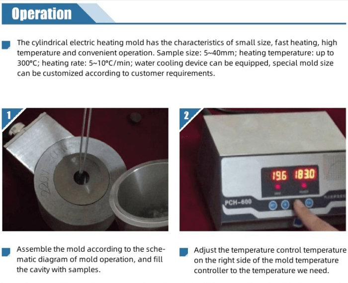 Matrice de pressage chauffante en laboratoire
